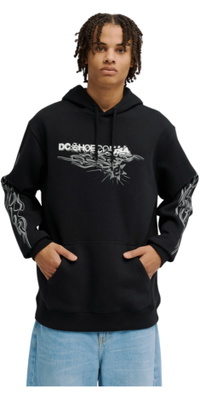 2026 DC Shoes Mens Side Flame Hoodie EDYSF03285 - Black