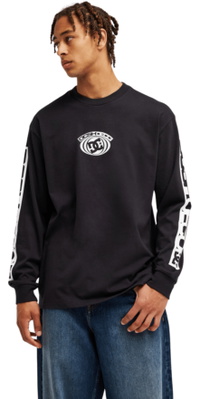 2026 DC Shoes Mens DC Echo Long Sleeve T-Shirt EDYZT04462 - Black