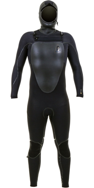 2025 O'Neill Hombres Mutant Legend 5/4mm Chest Zip Con Capucha Neopreno 5369 - Black