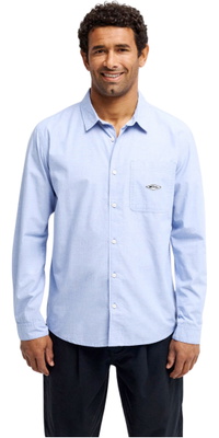 2026 Quiksilver Mens Diamond Chambray Shirt EQYWT04666 - Ashley Blue