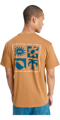 2026 Quiksilver Mens Evo Blossom Of Peace T-Shirt EQYZT08264 - Tobacco Brown