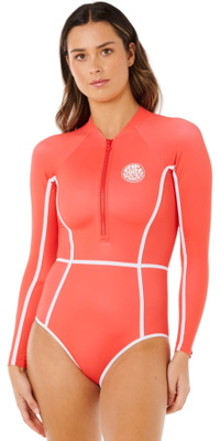 2026 Rip Curl Womens Classic Surf Long Sleeve Surf Suit 19FWRV - Red