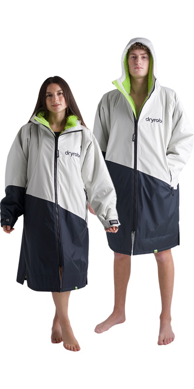 Dryrobe Advance Szlafrok Z Dugim Rkawem Antracytowy / Lime