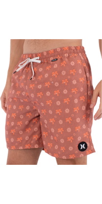 2026 Hurley Mens Icon Print Volley Boardshorts MBEU00017808 - Faded Red