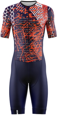 2026 HUUB Mens Collage Tri Suit COLTSNO - Navy / Orange