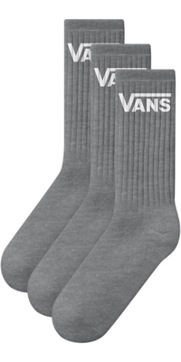 2026 Vans 3pk Classic Crew Sock VN000QBVHTG - Heather Grey
