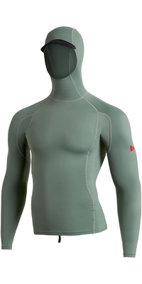 2026 Florence Marine X Long Sleeve Hooded Rash Vest FMSS00030 - Dark Sage