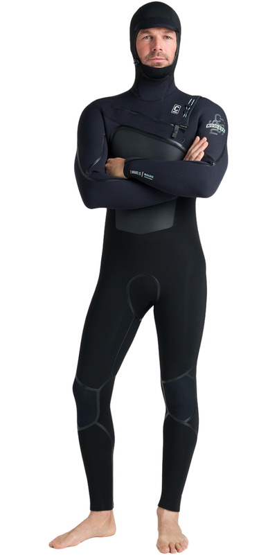 C-Skins Mens Nuwave Wired 6/5mm Hooded Chest Zip Wetsuit