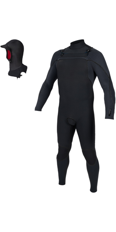 O'Neill Mens Mutant+ 4/3mm Chest Zip Hooded Wetsuit