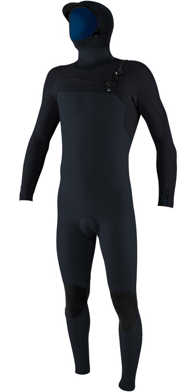 O'Neill Mens Hyperfreak+ 5/4mm Chest Zip Hooded Wetsuit