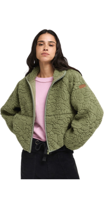 Roxy Womens Blurry Cloud Full Zip Relaxed Fleece