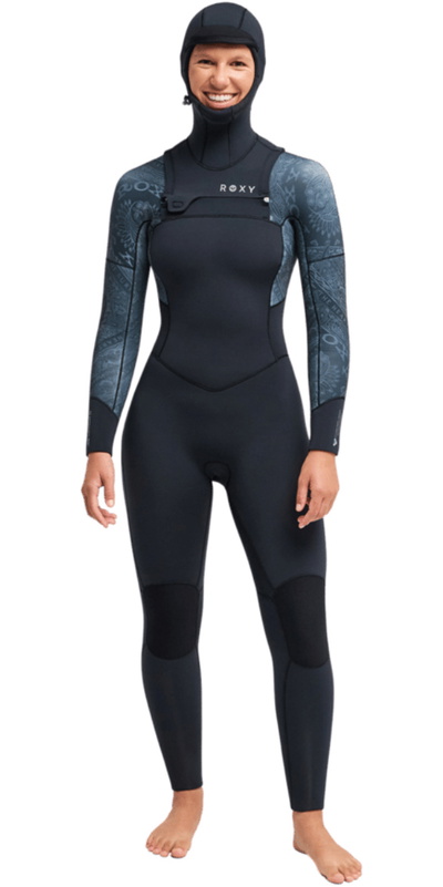 Roxy Womens Swell Natural 5/4mm Chest Zip Hooded Wetsuit