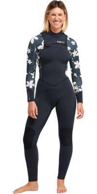 2026 Roxy Womens Swell Natural 4/3mm Chest Zip Wetsuit 26BW213509 - Hibiscus Real