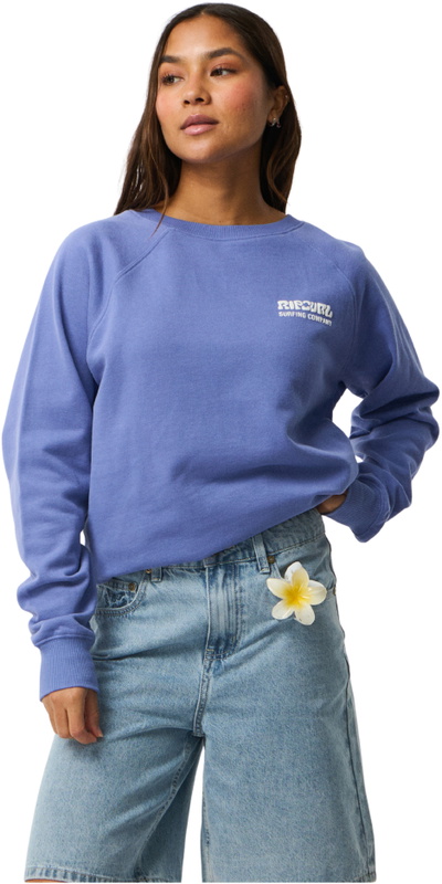 Rip Curl Womens Surf Puff Raglan Relaxed Crew Sweatshirt