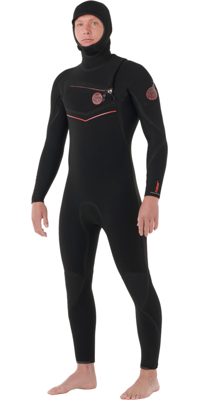 Rip Curl Mens F-Bomb Fusion 4/3mm Chest Zip Hooded Wetsuit