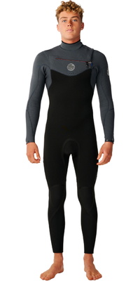 2026 Rip Curl Mens Flashbomb 5/3mm Chest Zip Wetsuit 17BMFS - Charcoal Grey