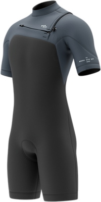 2026 Mystic Mens Motion 3/2mm Chest Zip Shorty Wetsuit 35000.270014 - Tidal Blue