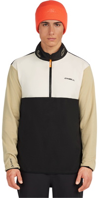 2026 ONeill Mens FWCcruz Triple Polartec Half Zip Fleece 2350155 - Linen White Colour Block