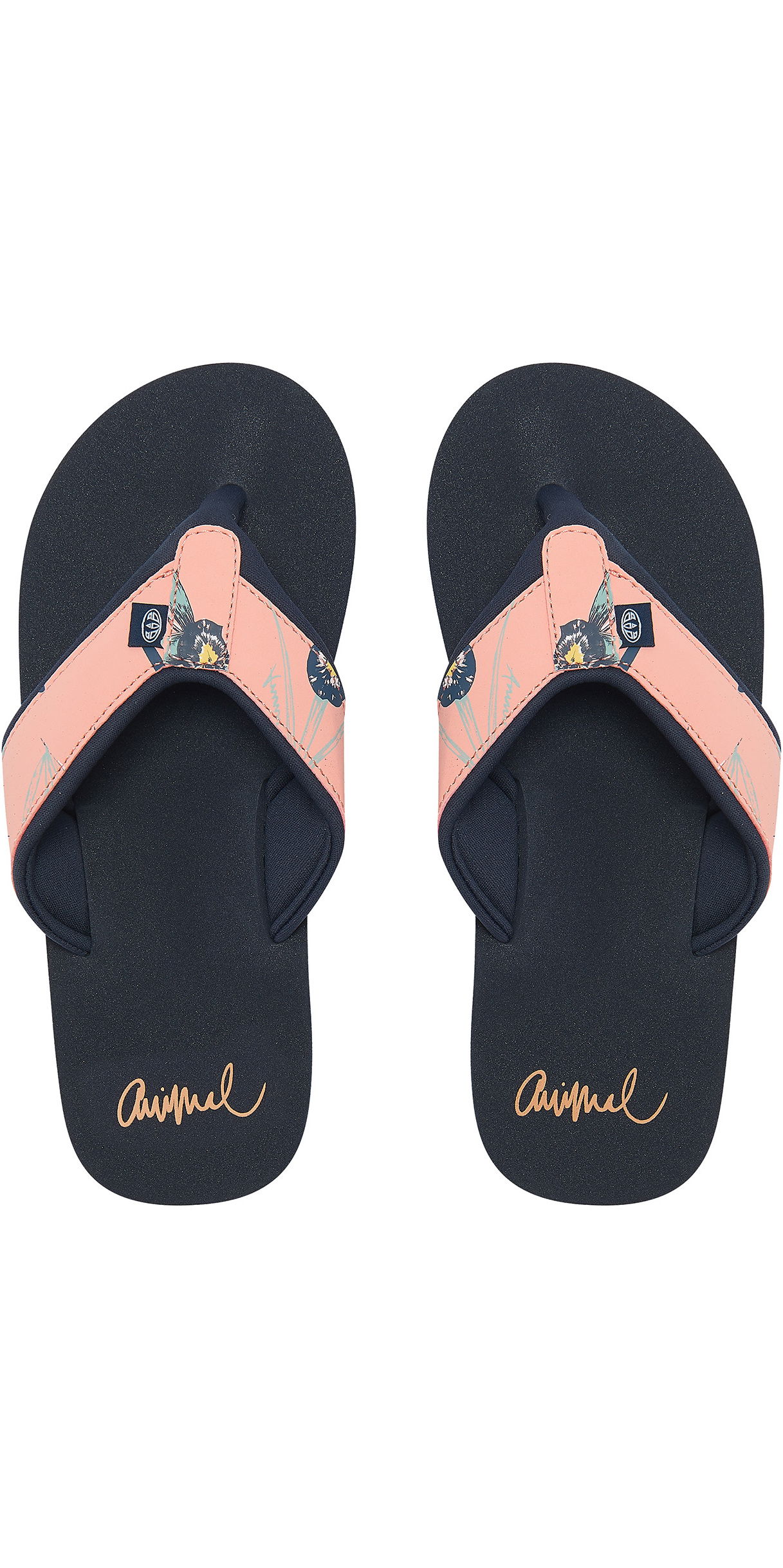 animal swish flip flops black