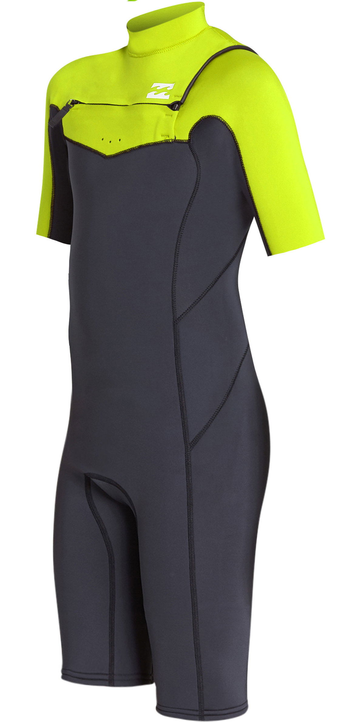2019 Billabong Junior Boys Furnace Absolute 2mm Chest Zip Shorty Wetsuit Neon Wetsuit Outlet
