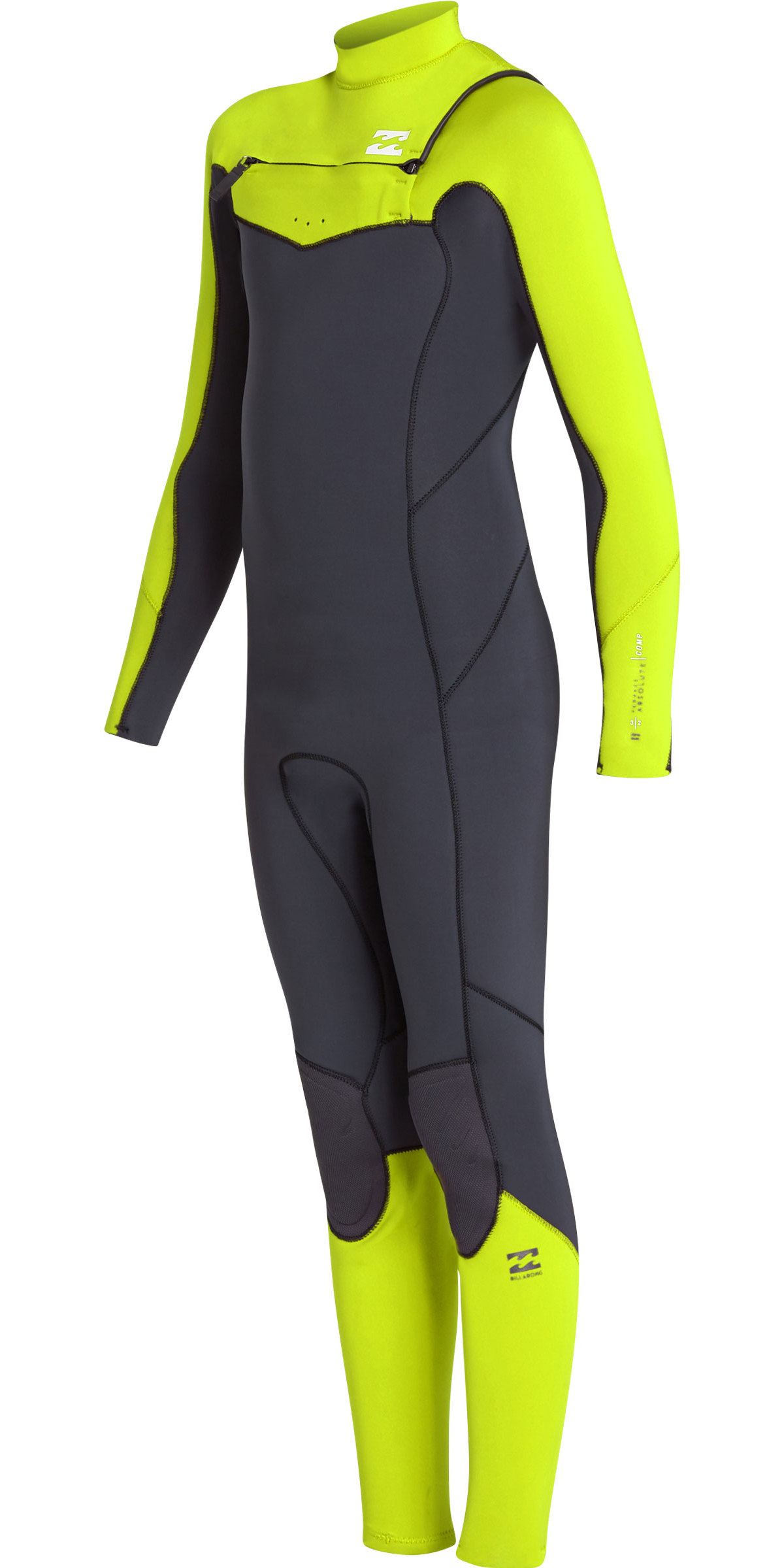 2019 Billabong Junior Boys Furnace Absolute 4 3mm Back Zip Wetsuit Neon
