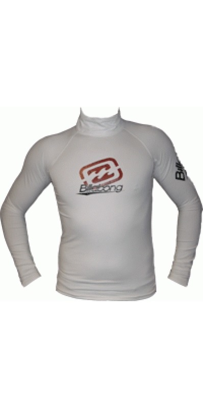 Billabong Boys Prospect Long Sleeve HIGH COLLAR Rash Vest White