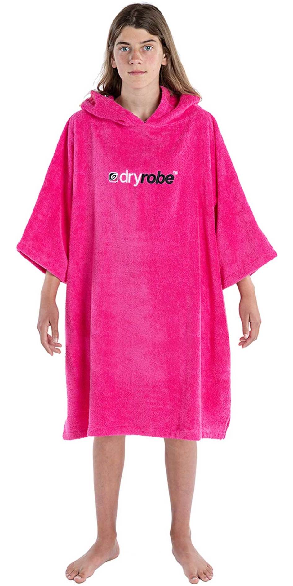 Dryrobe Junior Organic Cotton Hooded Towel Changing Robe - Pink - S SS ...