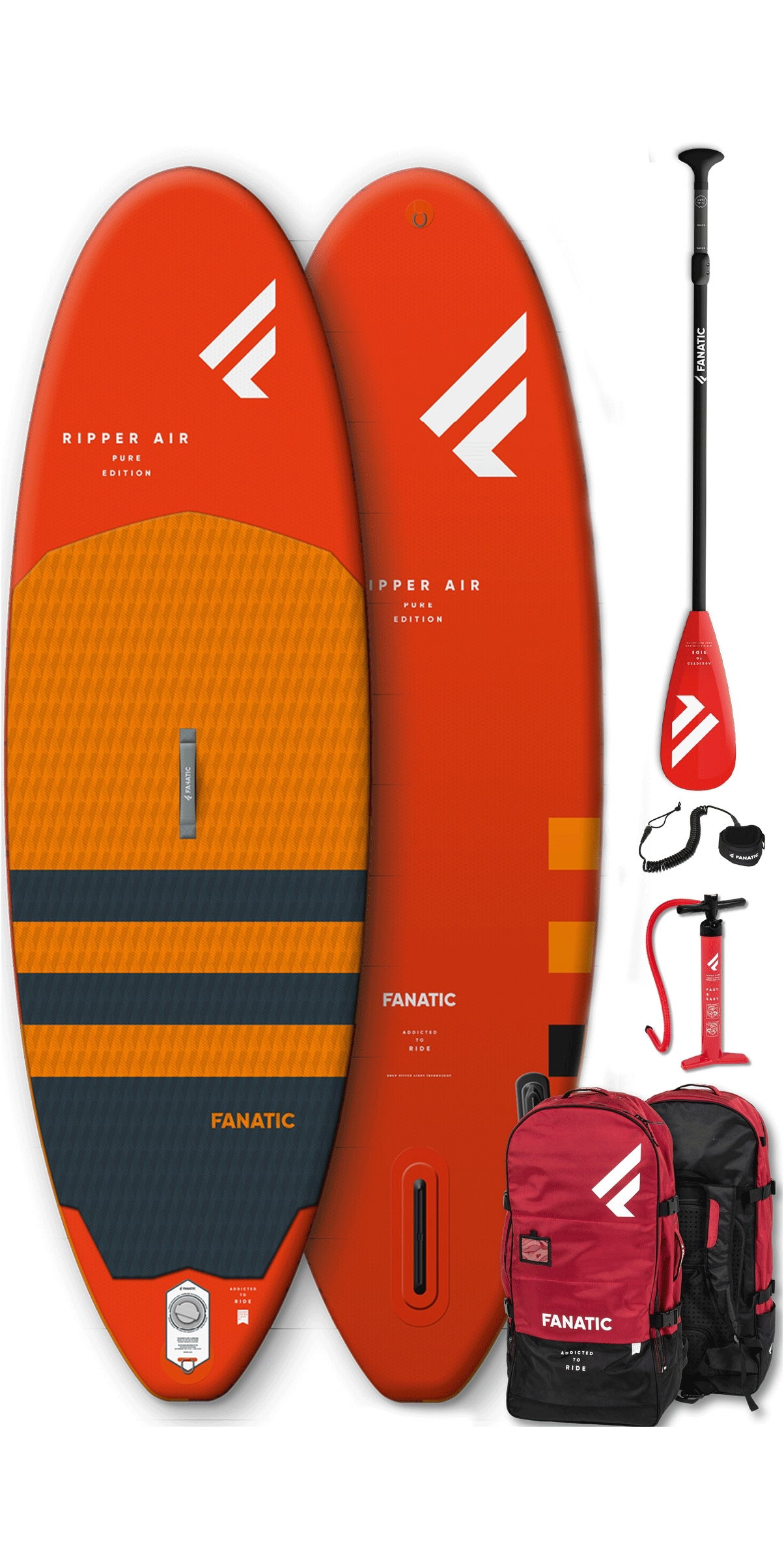 2024 Fanatic Ripper Air 7'10 Inflatable SUP Package - Board, Bag, Pump ...