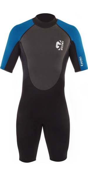 2026 Gul Junior G-Force 3mm Back Zip Shorty Wetsuit GF3307-B7 - Black / Zafir