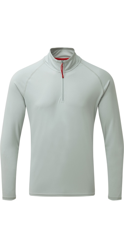 Gill Mens UV Tec Zip Neck Top Grey