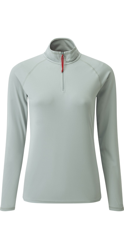 Gill Womens UV Tec Zip Neck Top Grey W