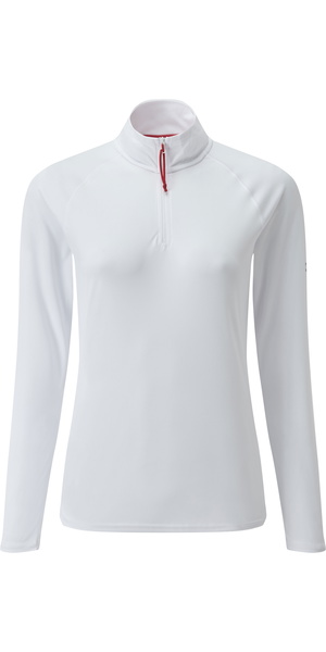 2026 Gill Womens UV Tec Zip Neck Top White UV009W