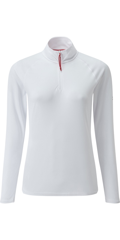 Gill Womens UV Tec Zip Neck Top White