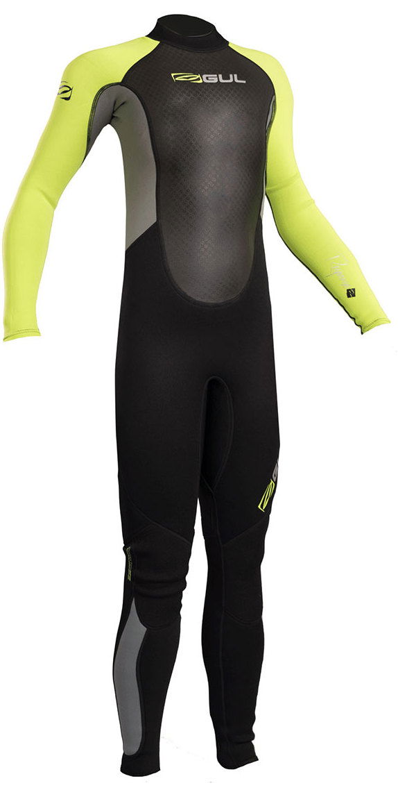 Easy Stretch seam construction FLATLOCK Gul Response 3//2MM Flatlock Back Zip Wetsuit Black Lime