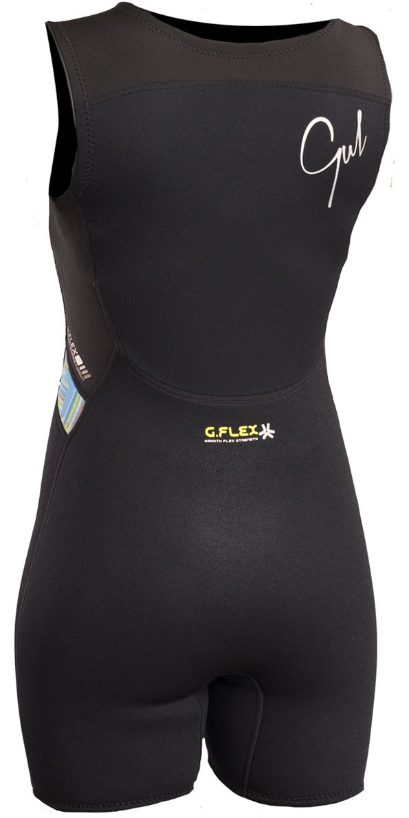 2018 Gul Response Womens 3 2mm Flatlock Short Jane Wetsuit Black Lines