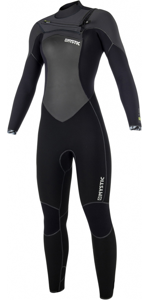 2018 Mystic Gem Womens 5 3mm Chest Zip Wetsuit Black 180021 180021