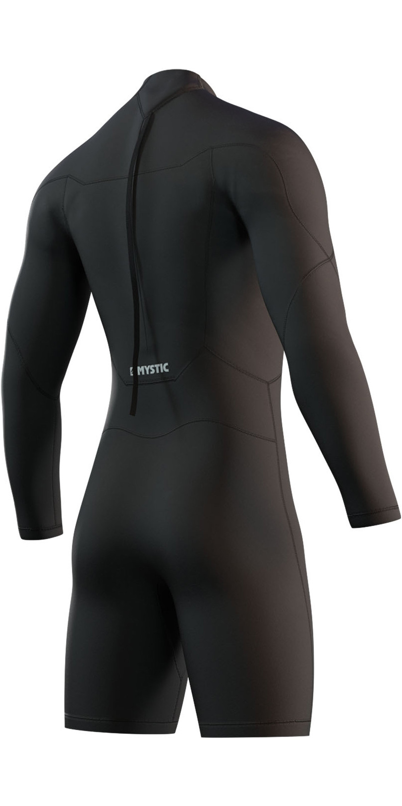 Mystic Mens Brand 3/2mm Long Sleeve Back Zip Shorty Wetsuit - Black - Picture 6 of 8