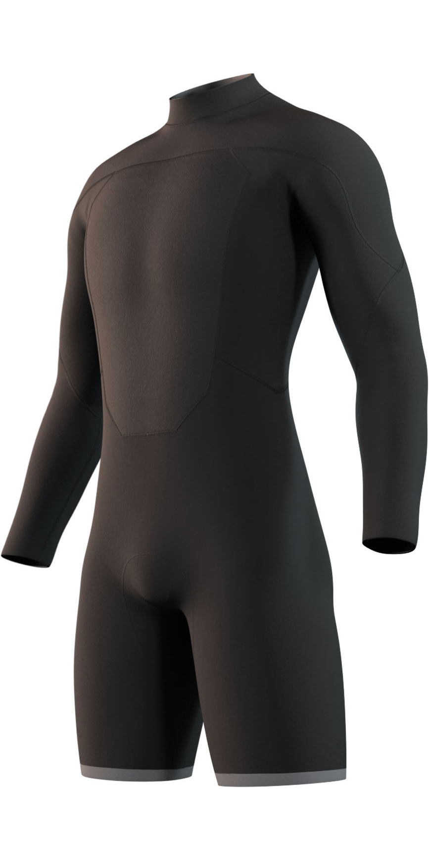 Mystic Mens Brand 3/2mm Long Sleeve Back Zip Shorty Wetsuit - Black - Picture 7 of 8
