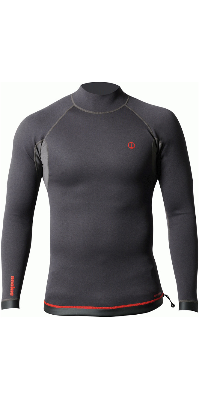 2024 Nookie Mens Ti 1mm Long Sleeve Wetsuit Top NE12 - Black