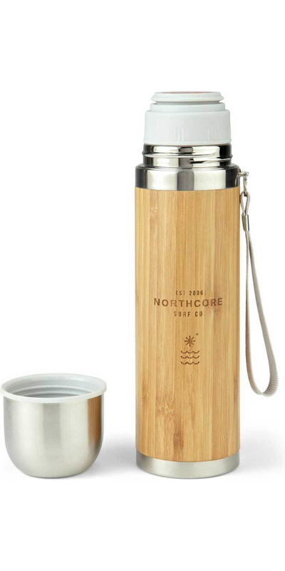 Northcore Bamboo & Stainless Steel Flask With Mug 360ml