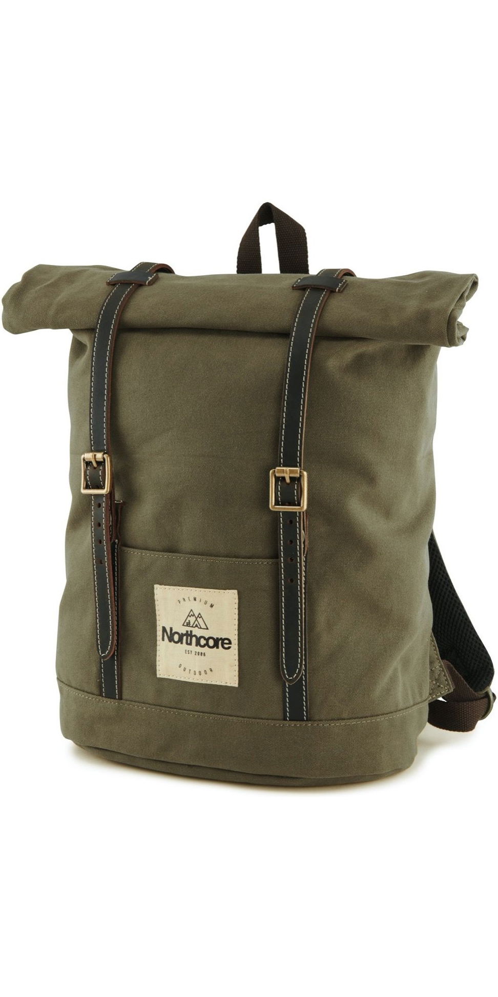 2026 Northcore Waxed Canvas Backpack NOCO118 - Olive Green