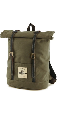 2026 Northcore Waxed Canvas Backpack NOCO118 - Olive Green
