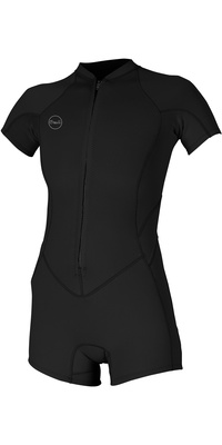 2026 ONeill Womens Bahia 2/1mm Front Zip Shorty Wetsuit Black 5293