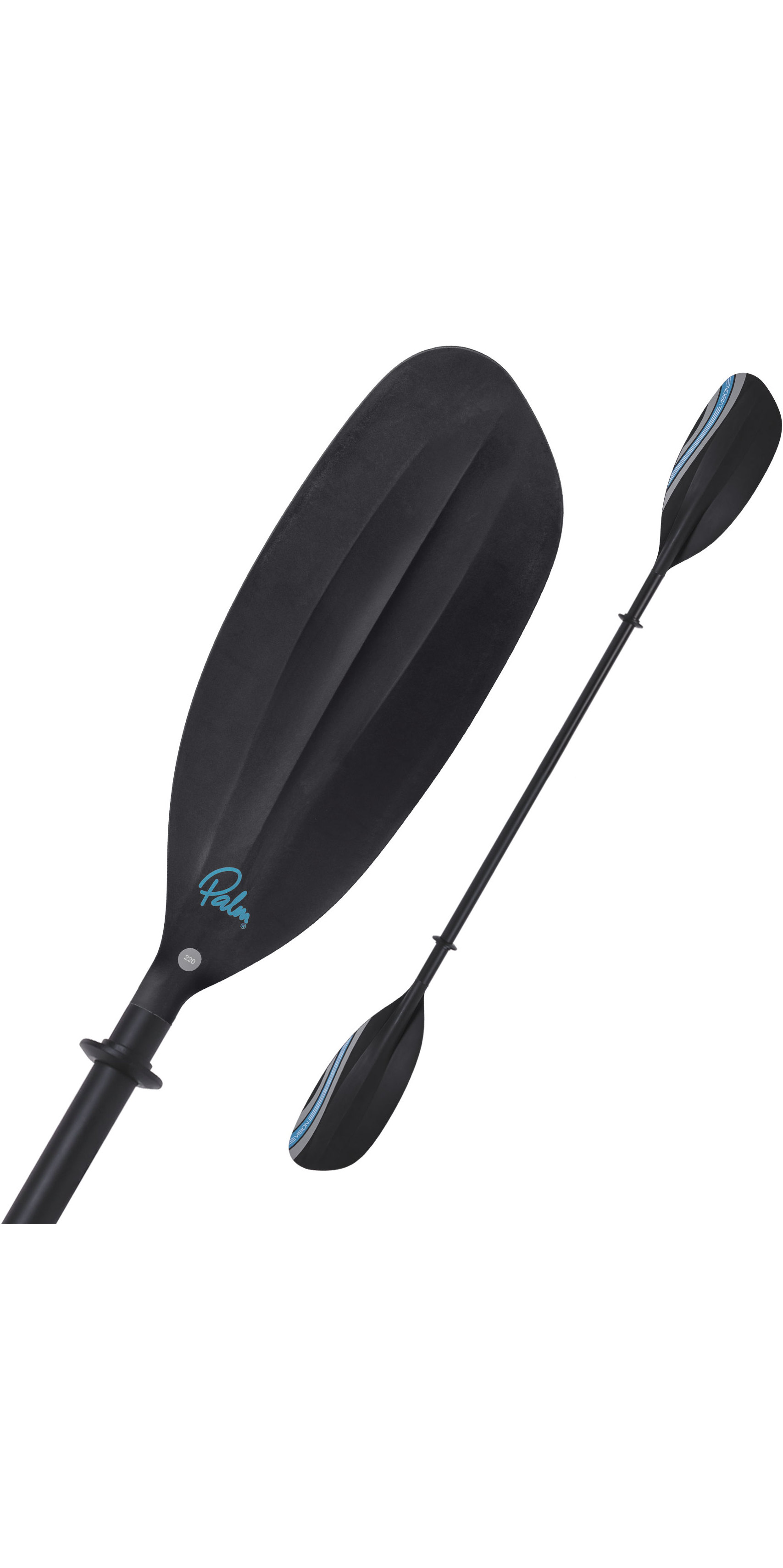 2020 Palm Vision Glass Fibre Touring Kayak Paddle 11481 Black Canoe