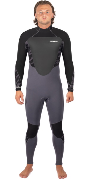 2025 Gul Mens Response 5/3mm GBS Back Zip Wetsuit RE1213-C1 - Grey / Black