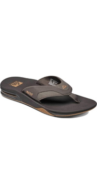 2026 Reef Mens Fanning Flip Flops - Brown / Gum