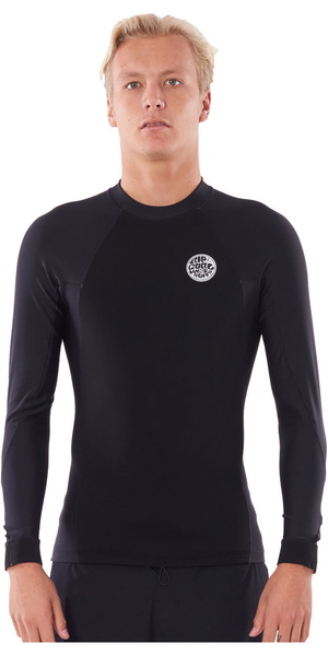 2026 Rip Curl Mens Flashbomb Neo Poly Long Sleeve Top WVEYNM - Black