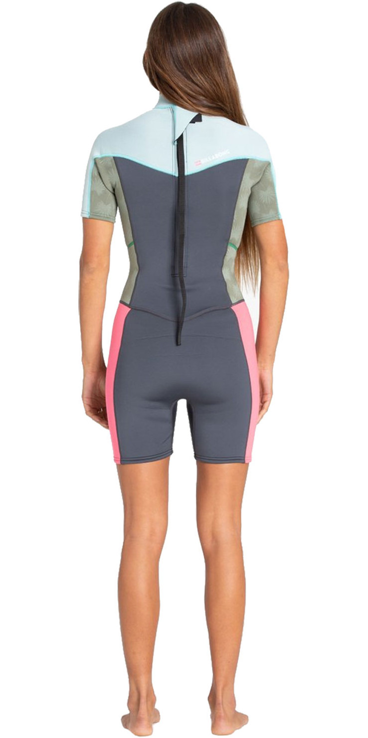 2019 Billabong Womens Synergy 2mm Shorty Wetsuit Seafoam N42G04