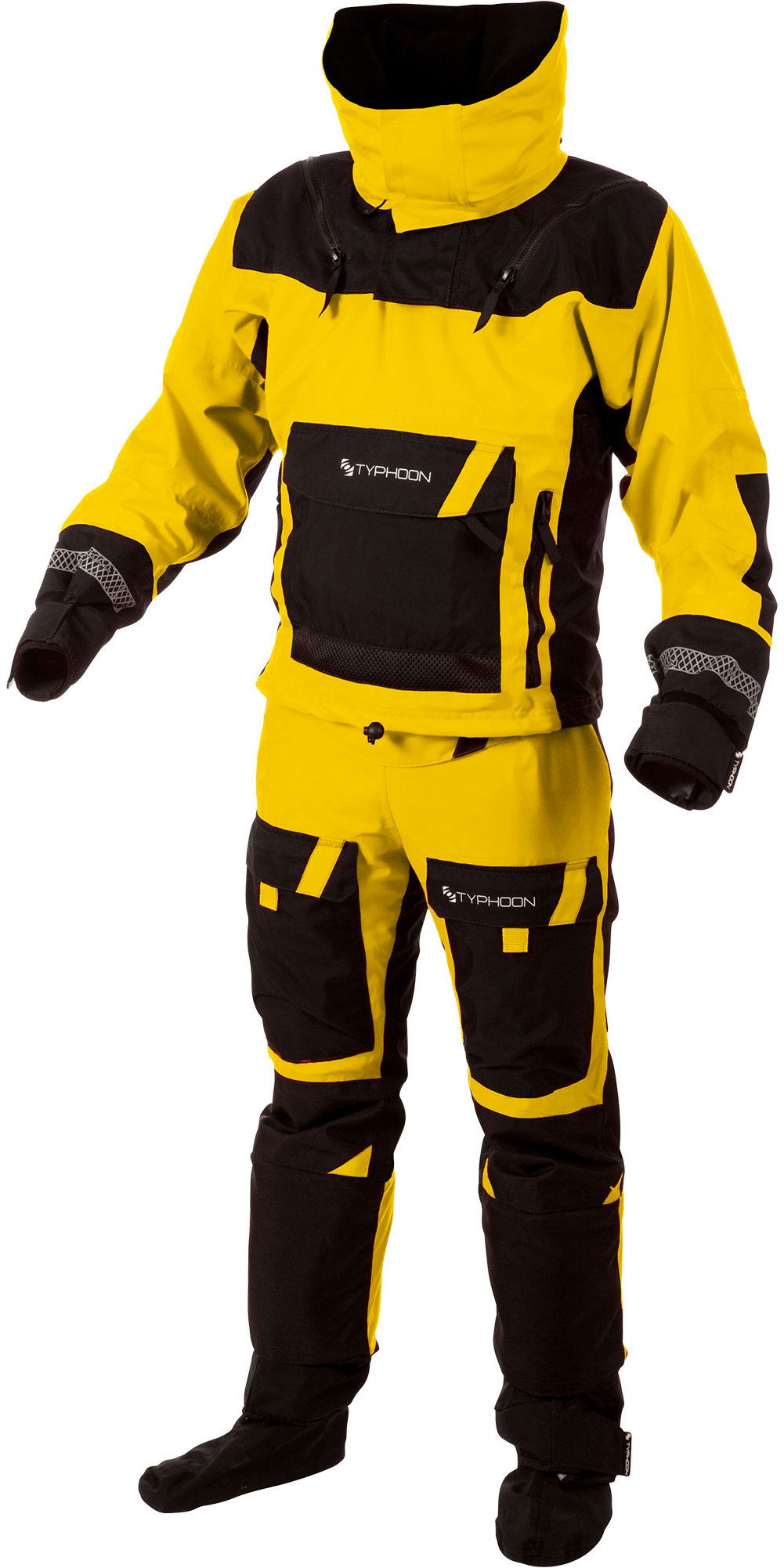 2019 Typhoon Ps330 Kayak Ocean Drysuit Con Zip Yellow Black 100160