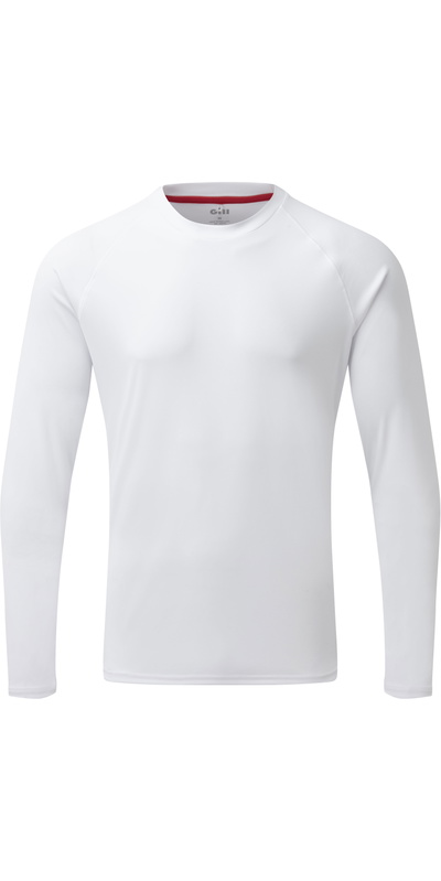 Gill Mens Long Sleeve UV Tec Tee White
